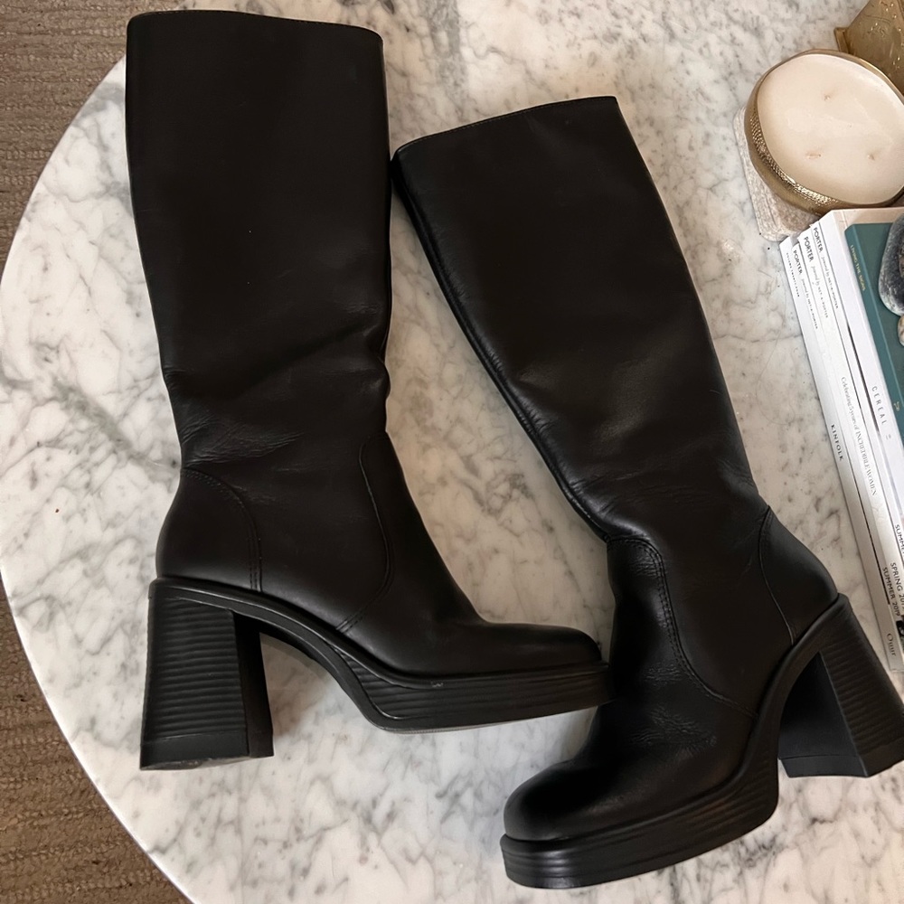 Steve Madden Fanatik Knee High Black Heeled Boots